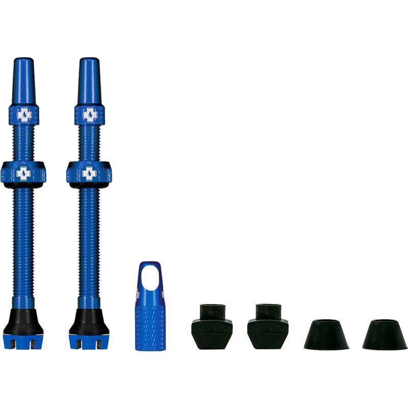 Muc-Off Tubeless Ventil Kit V2 Universal 60mm Blau – 7075 Aluminium-Ventile für MTB, Gravel & Rennrad