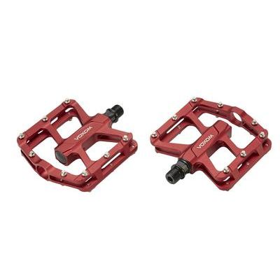 Voxom MTB Pedale Pe16;rot, Aluminium, anodisiert,;Cr-Mo Achse, Gleitlager, Austausch-Pins
