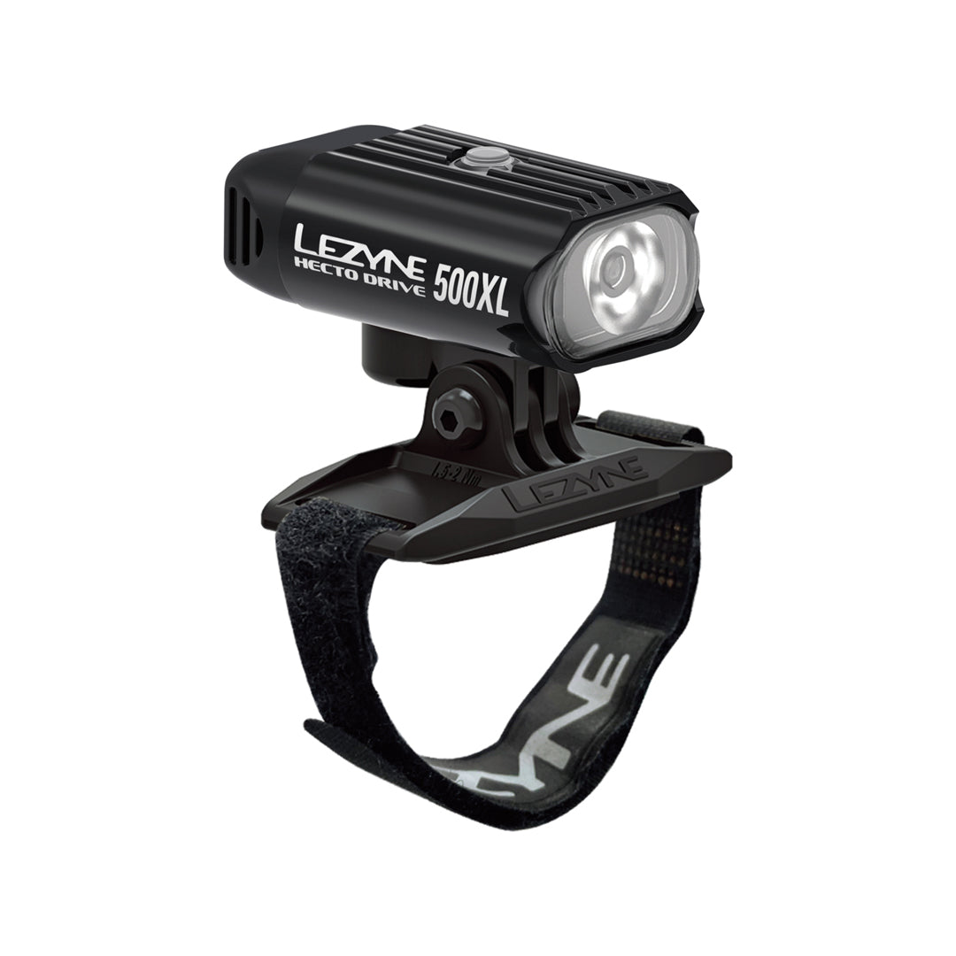 LEZYNE HELMLAMPE HECTO DRIVE 500XL SCHWARZ-GLÄNZEND WEISSES LICHT, Y15