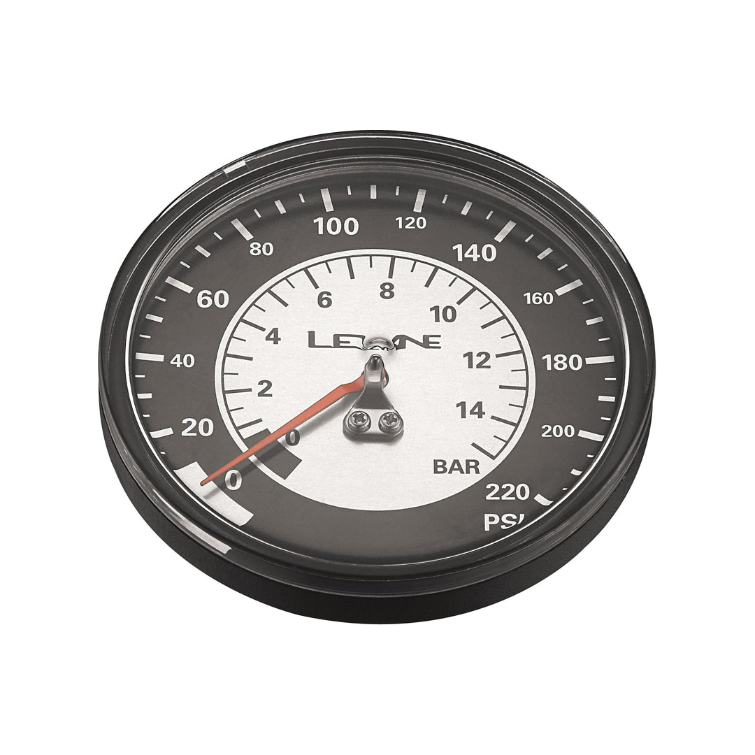 LEZYNE Ersatzmanometer für Fahrrad Standluftpumpe 220 PSI – Präzises Analog-Manometer