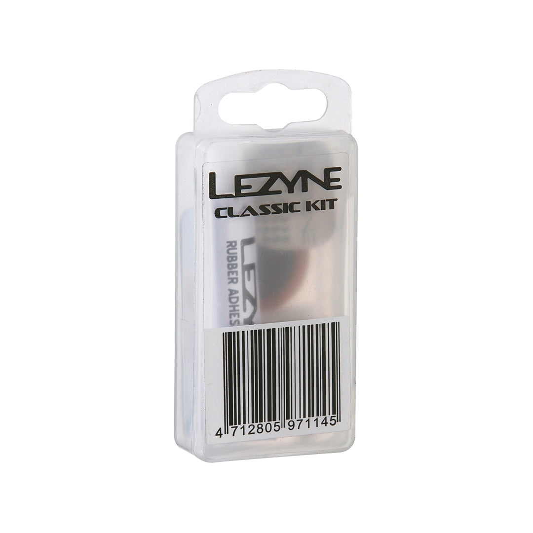 LEZYNE Classic Repair Kit – Vulkanisier-Flickzeug mit Kleber, Flicken & Notfall-Reifenschuh