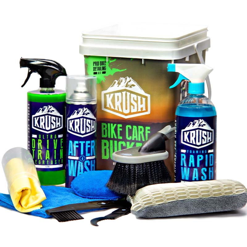 Krush Pro Cleaning Bike Care Bucket – Komplettes Fahrradpflege-Set mit Reinigungsmitteln & Werkzeuge