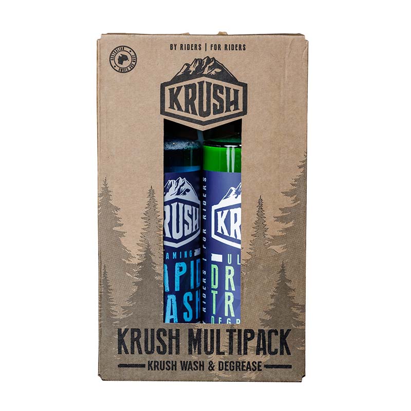 KRUSH Multipack Waschen & Entfetten – Fahrradreiniger & Kettenentfetter Set (2x 1L)