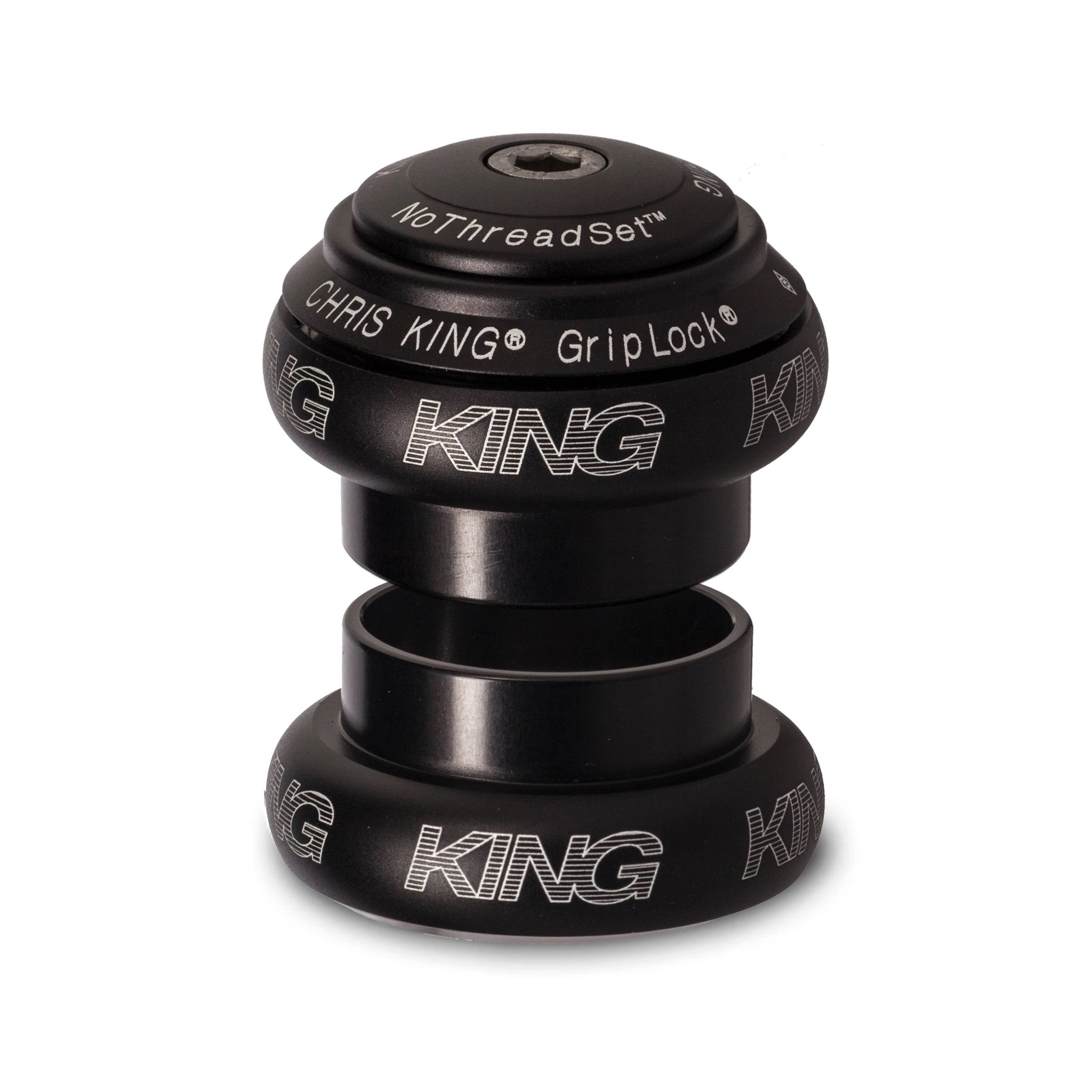 Chris King NoThreadSet Steuersatz, Edelstahl-Lager, 1 1/8", GripLock, Bold, EC34/28.6 | EC34/30, matte black