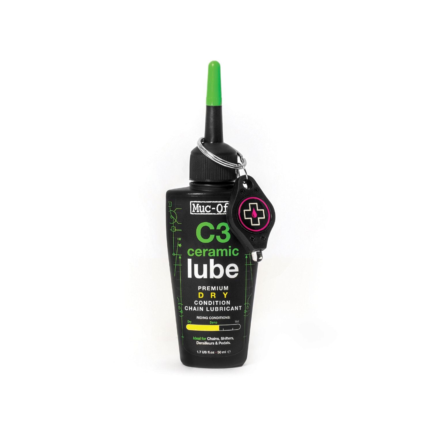 Muc-Off C3 Dry Ceramic Lube – 50 ml Kettenschmiermittel mit Nanokeramik & UV-Kontrolle
