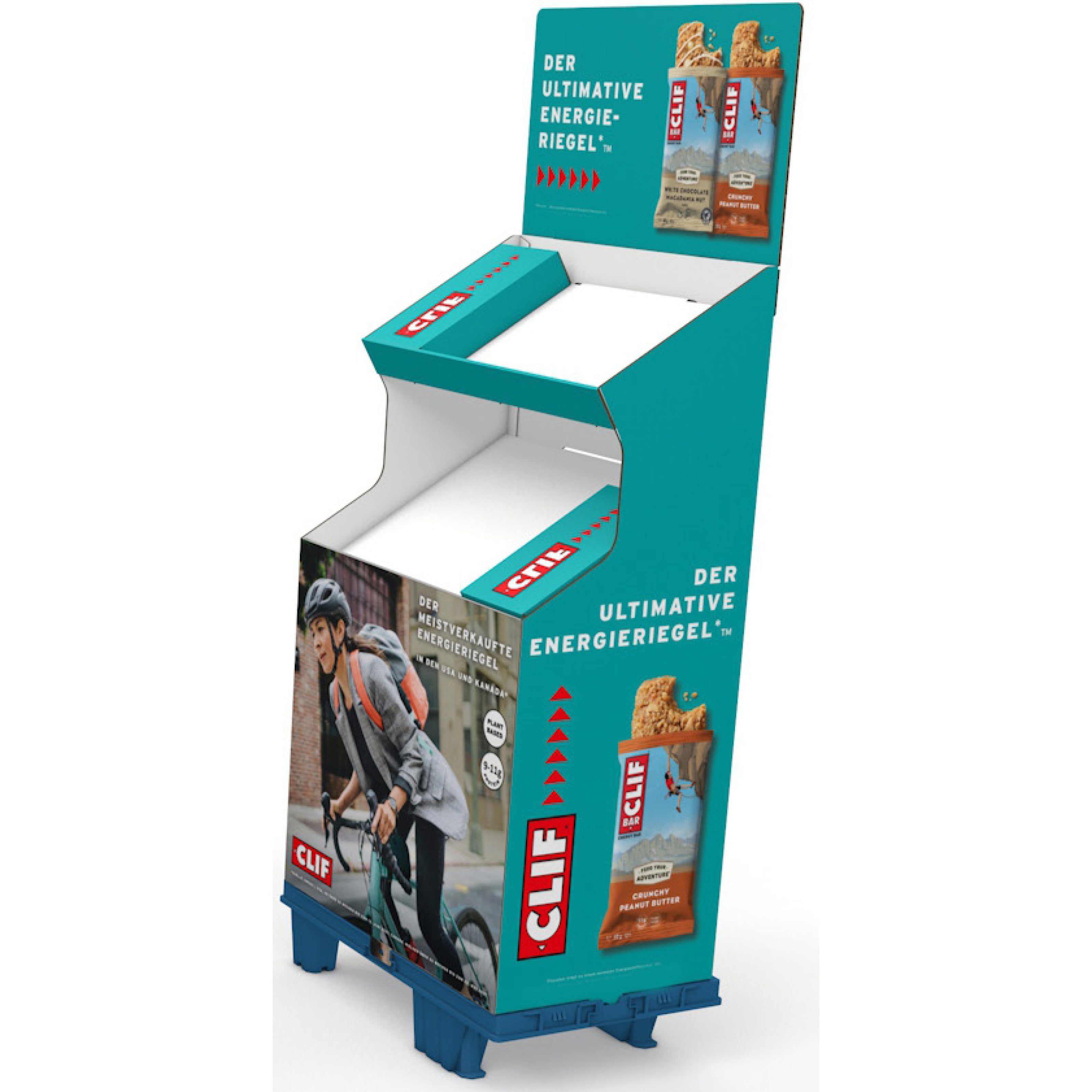 CLIF BAR CHEPDISPLAY TRAY MIT 8 FÄCHERN, LEER ULTIMATE ENERGY BAR PALLET