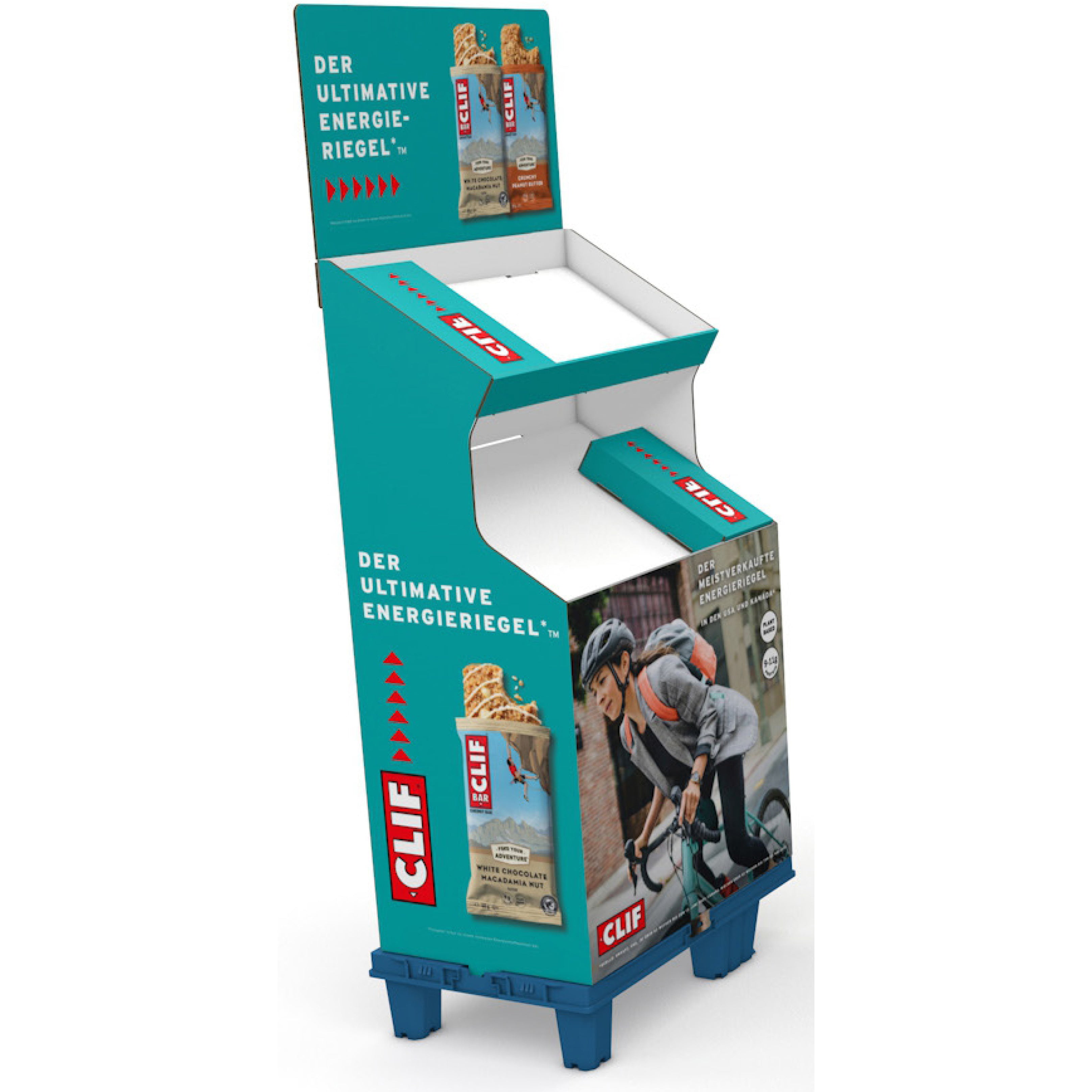 CLIF BAR CHEPDISPLAY TRAY MIT 8 FÄCHERN, LEER ULTIMATE ENERGY BAR PALLET