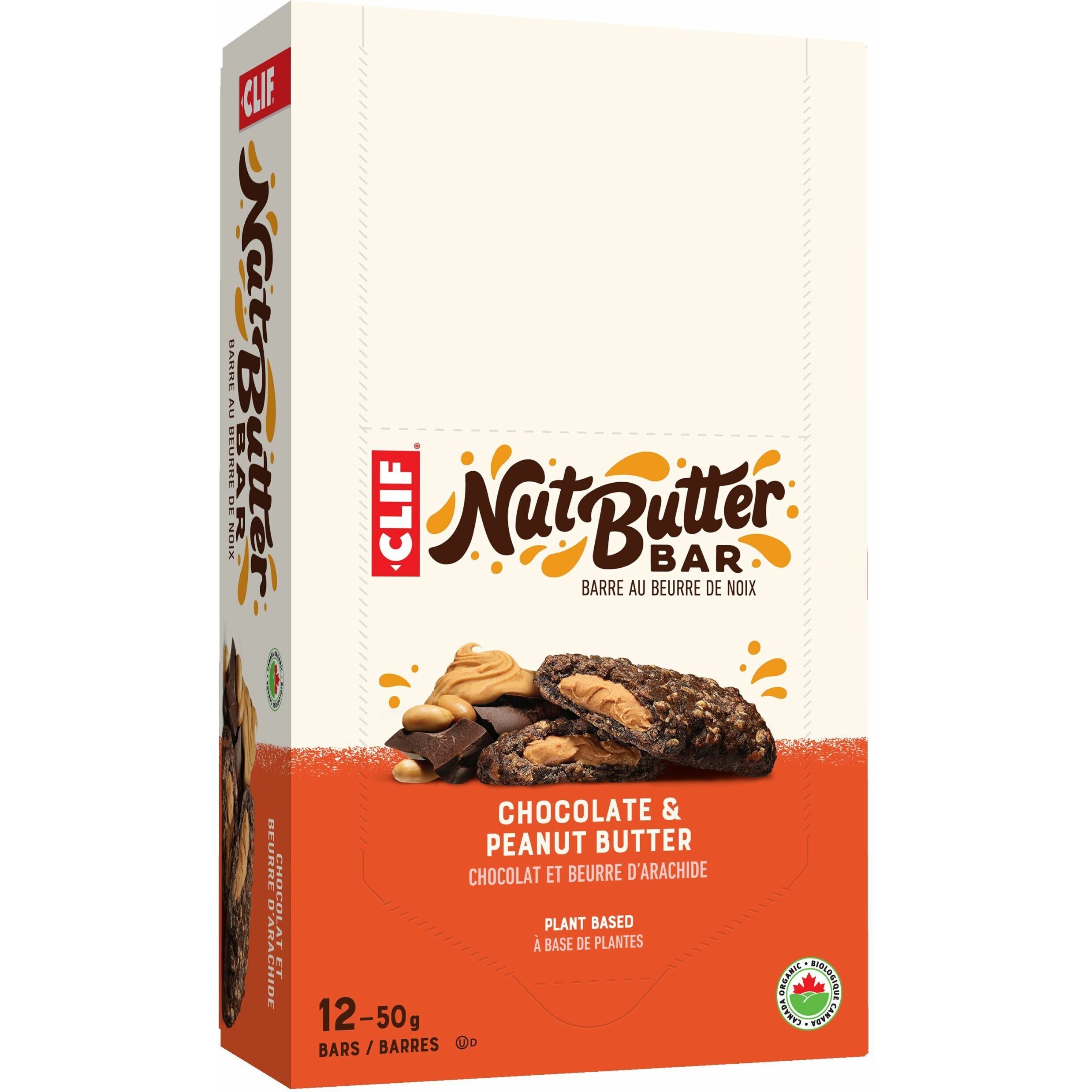 CLIF Bar Nut Butter Filled Schokolade-Erdnuss – 12er Box Hafer-Energieriegel mit cremiger Füllung (je 50 g)
