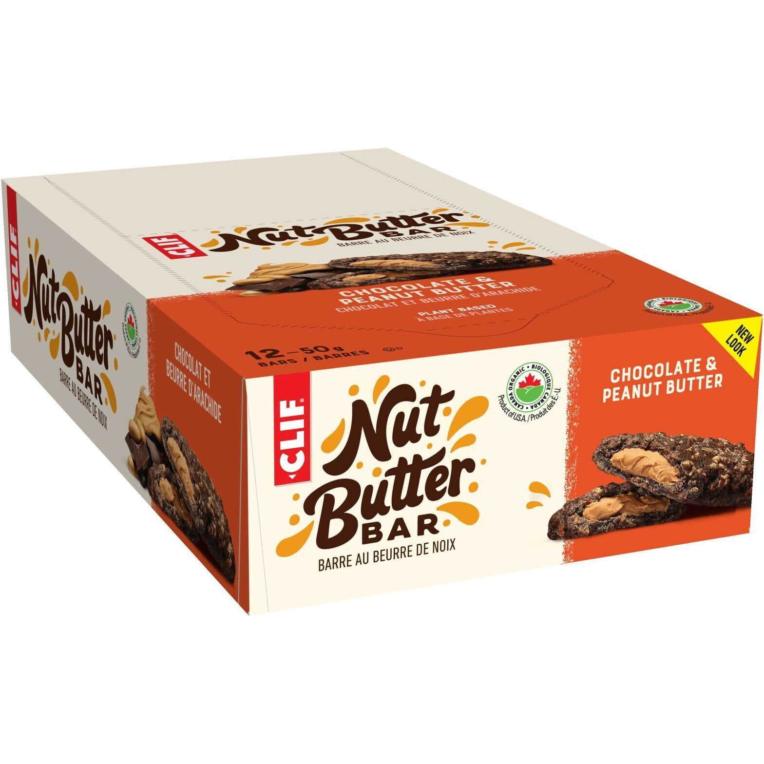 CLIF Bar Nut Butter Filled Schokolade-Erdnuss – 12er Box Hafer-Energieriegel mit cremiger Füllung (je 50 g)