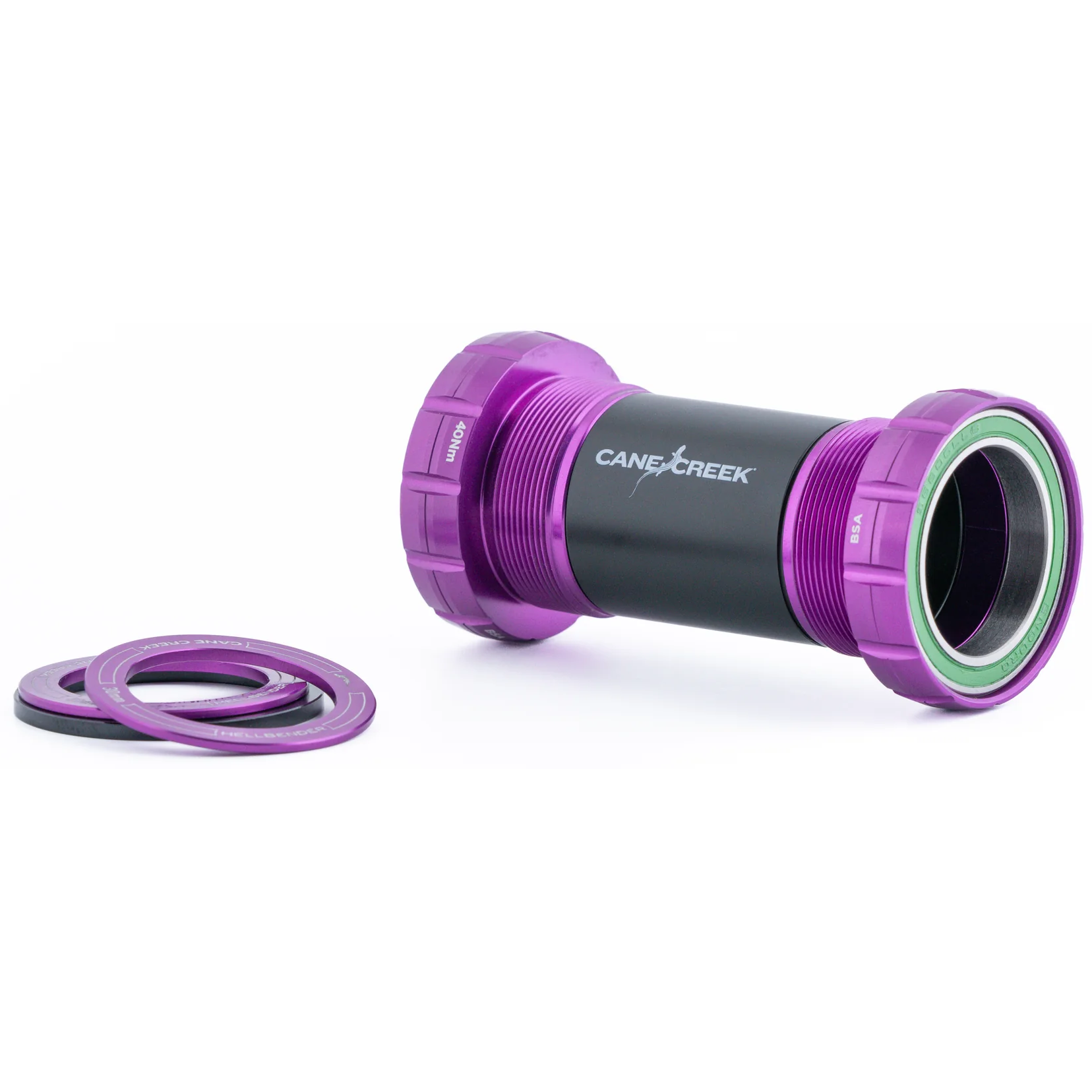 Cane Creek Hellbender 70 BSA30 Innenlager, Edelstahl, Thread Fit, Purple