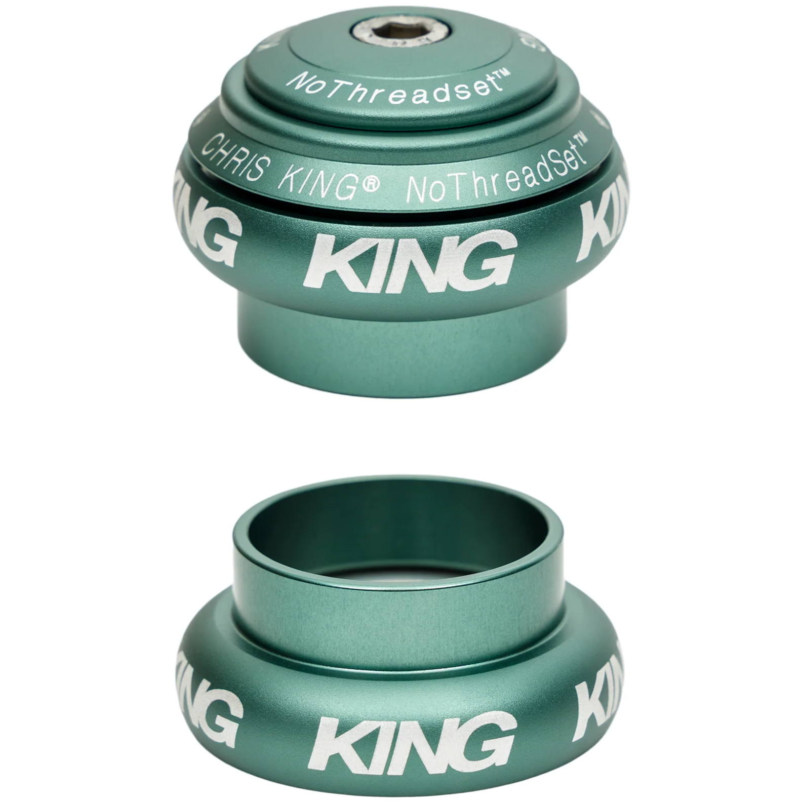 Chris King NoThreadSet Steuersatz, Edelstahl-Lager, 1 1/8", GripLock, Bold, EC34/28.6 | EC34/30, matte jade