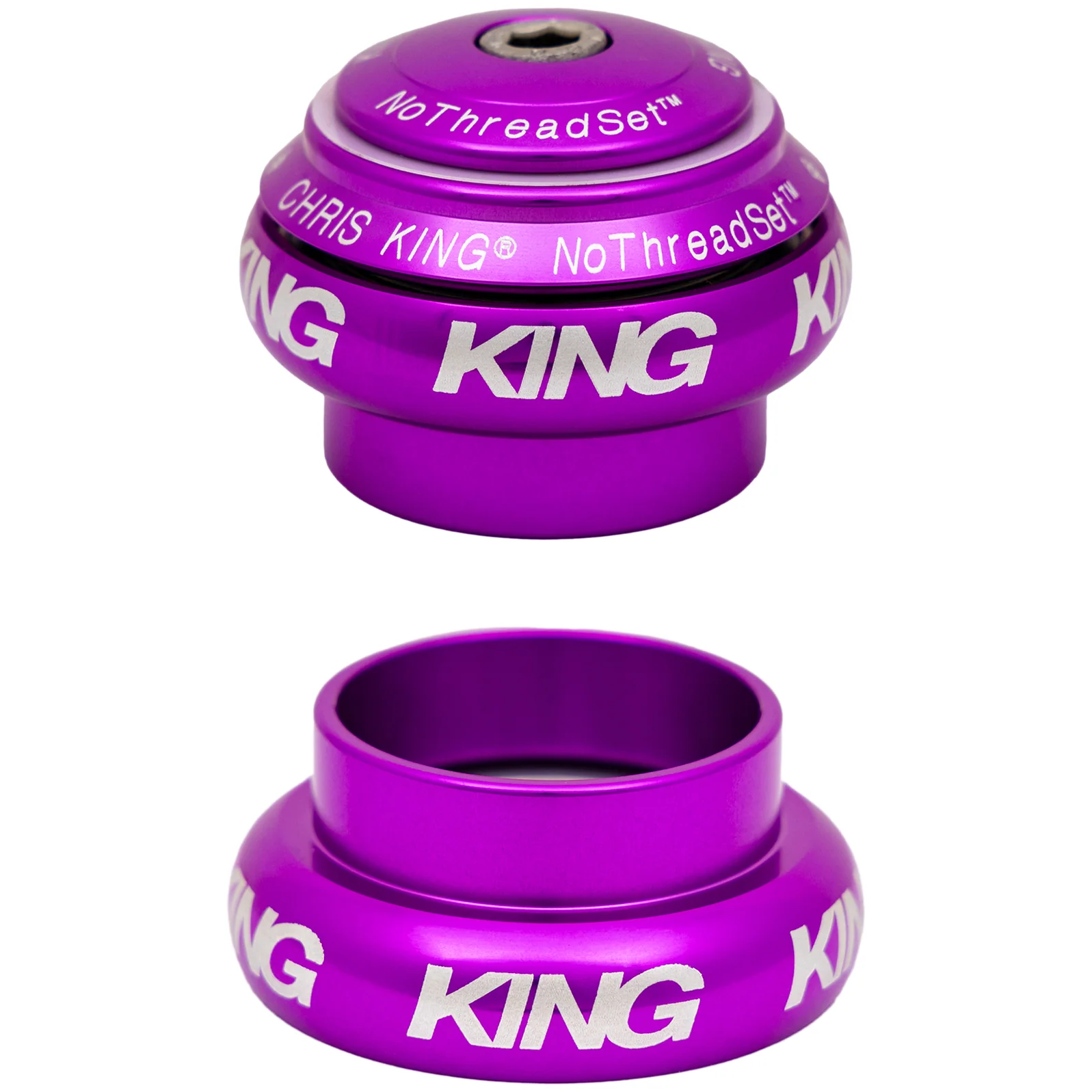 Chris King NoThreadSet Steuersatz, Edelstahl-Lager, 1 1/8", GripLock, Sotto Voce, EC34/28.6 | EC34/30, 3D violet