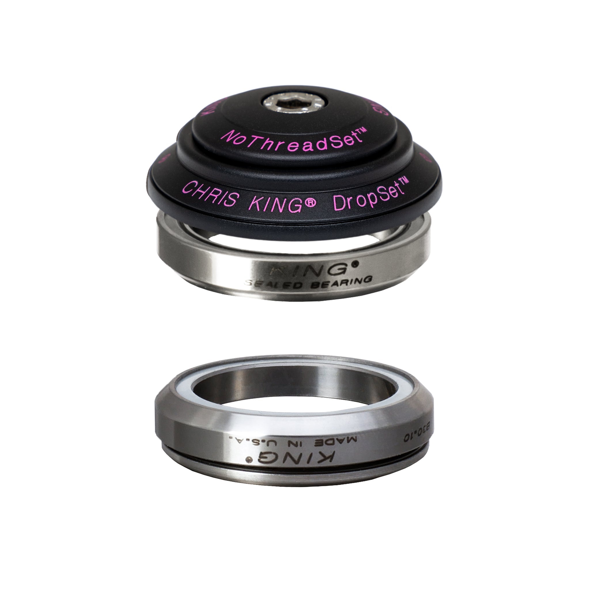 Chris King DropSet 4 Steuersatz, Edelstahl-Lager, 1 1/8", GripLock, IS42/28.6 | IS42/30 45x45, two tone black/punch