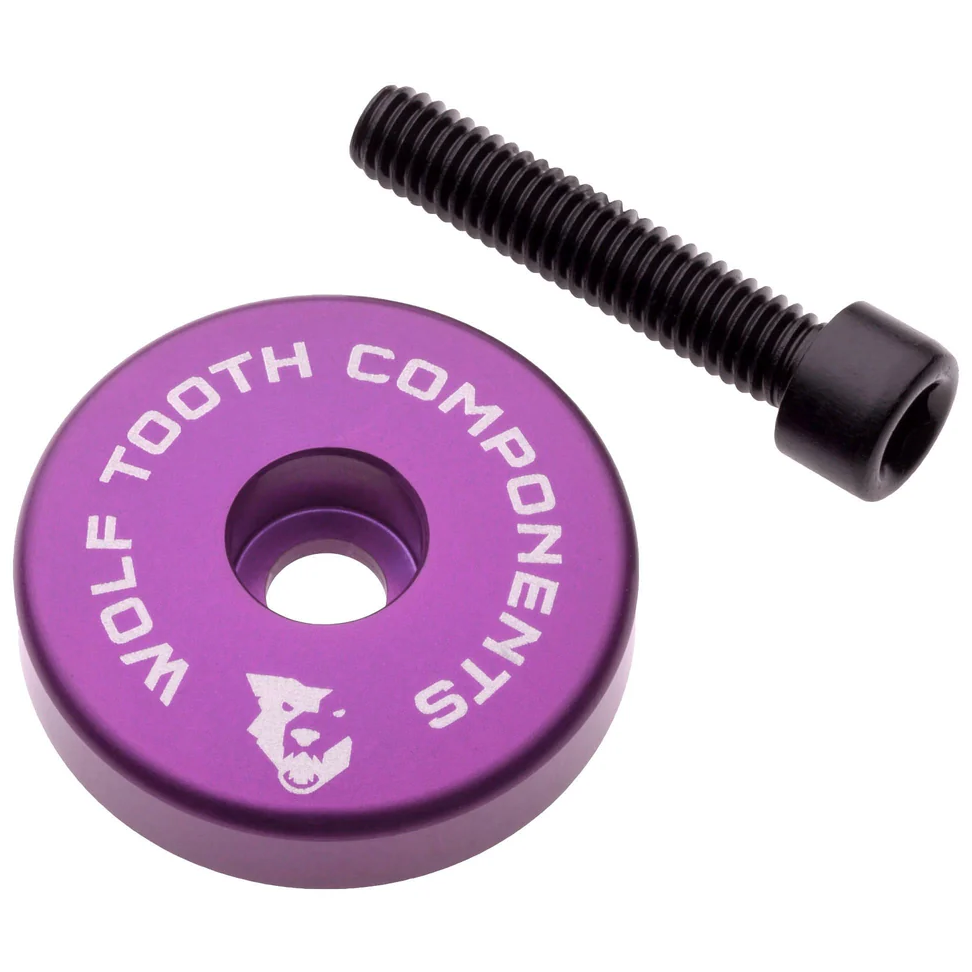 Wolf Tooth Ultralight Ahead-Kappe, integrierter 5mm Spacer, 1 1/8", ultraviolet purple