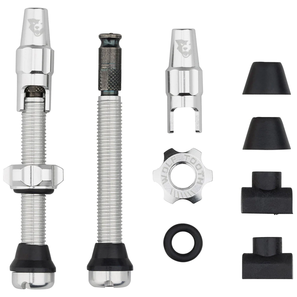 Wolf Tooth Tubeless Valve Stem Ventile, Clik Valve, 44mm, 2 Stk., raw silver