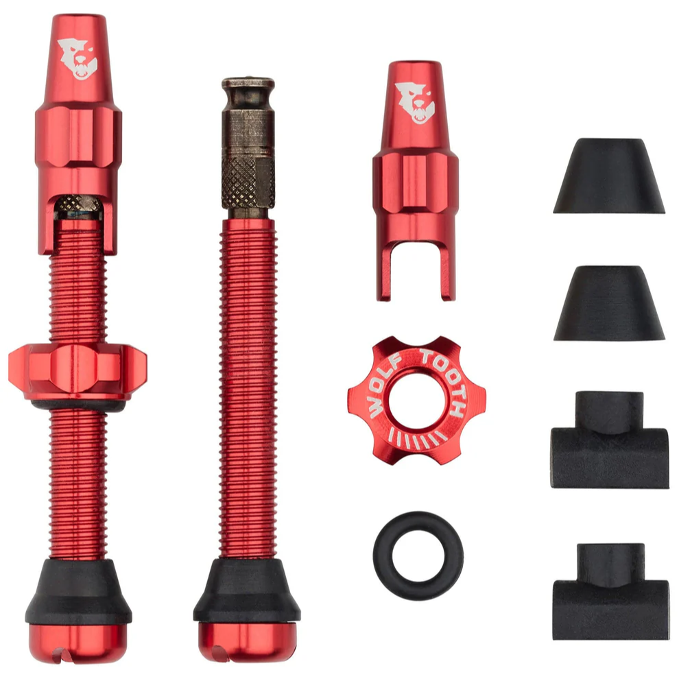 Wolf Tooth Tubeless Valve Stem Ventile, Clik Valve, 44mm, 2 Stk., red