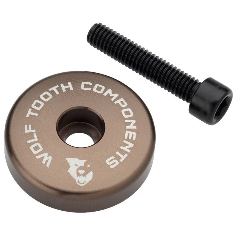 Wolf Tooth Ultralight Ahead-Kappe, integrierter 5mm Spacer, 1 1/8", espresso