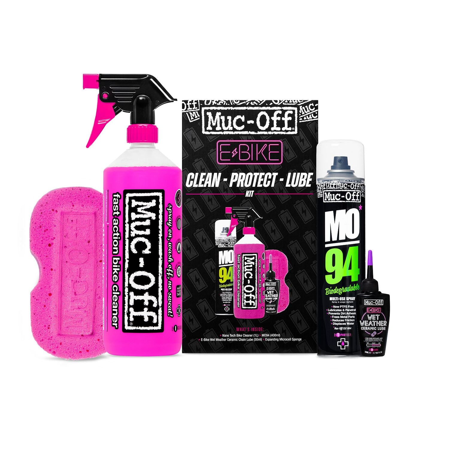 Muc-Off Muc Off E-Bike Clean,Protect&Lube Kit(Wet Lube Version)(6), black