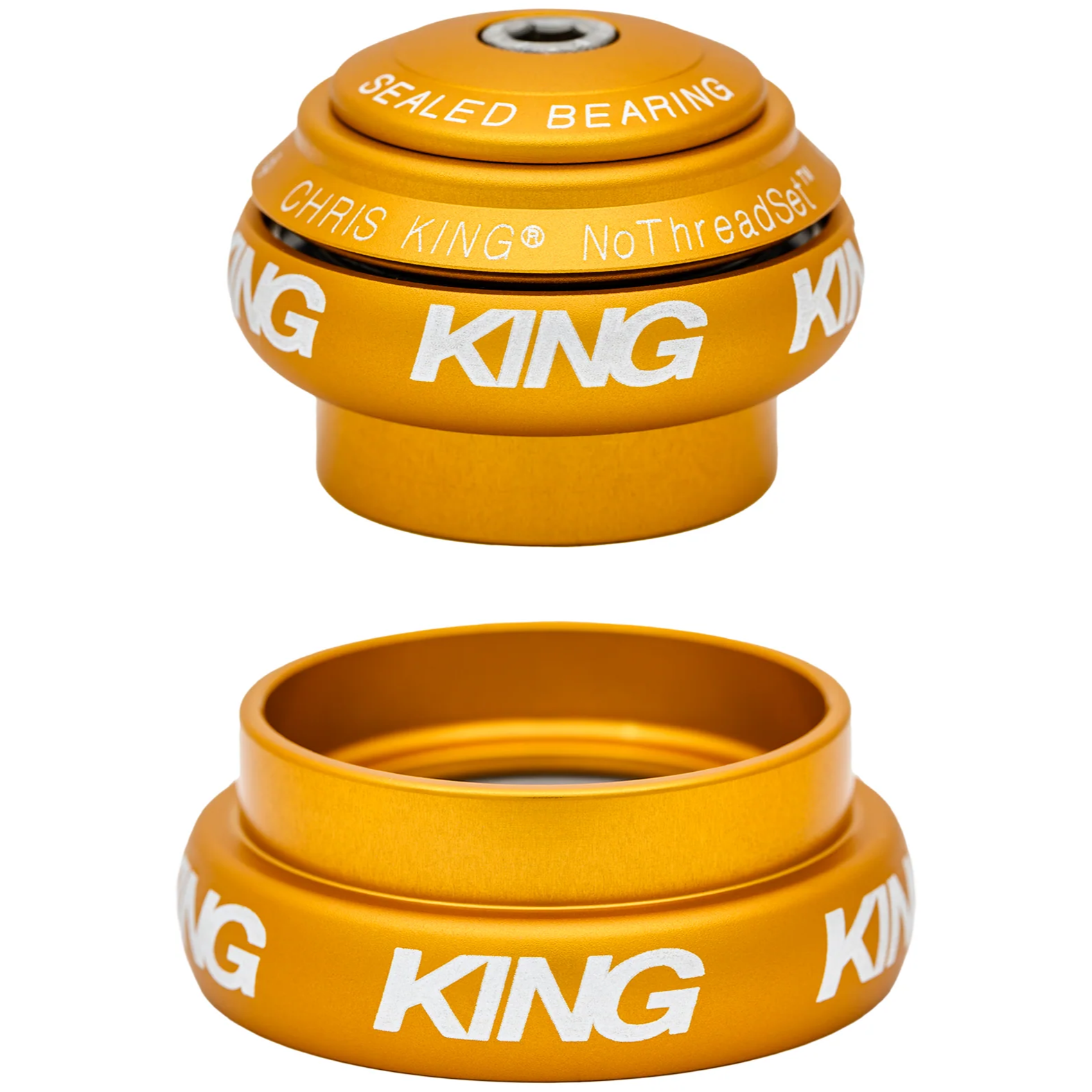 Chris King NoThreadSet Tapered Steuersatz, Edelstahl-Lager, 1 1/8"-1 1/4", GripLock, EC34/28.6 | EC44/33