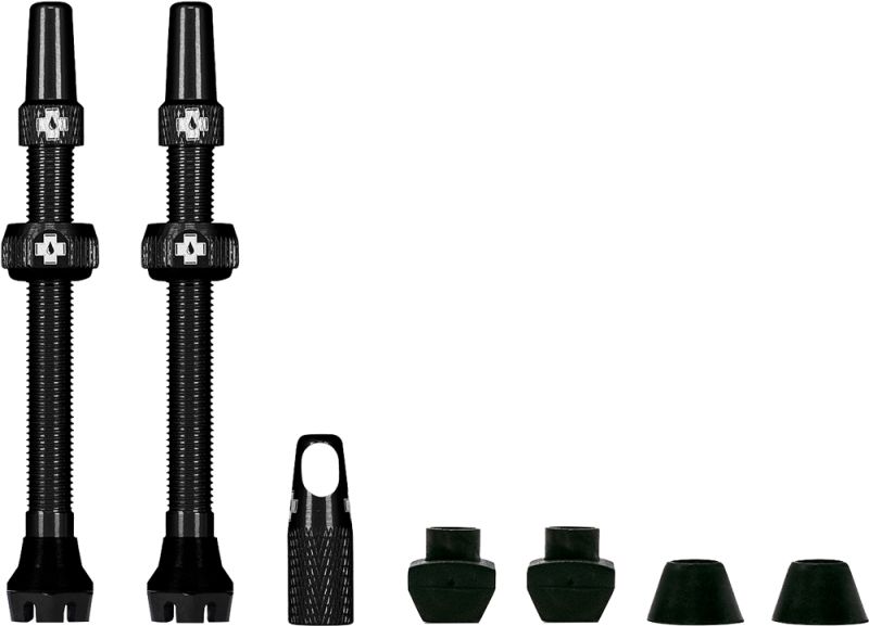 Muc-Off Tubeless Ventil Kit V2 Universal 60mm Schwarz – 7075 Aluminium-Ventile für MTB, Gravel & Rennrad