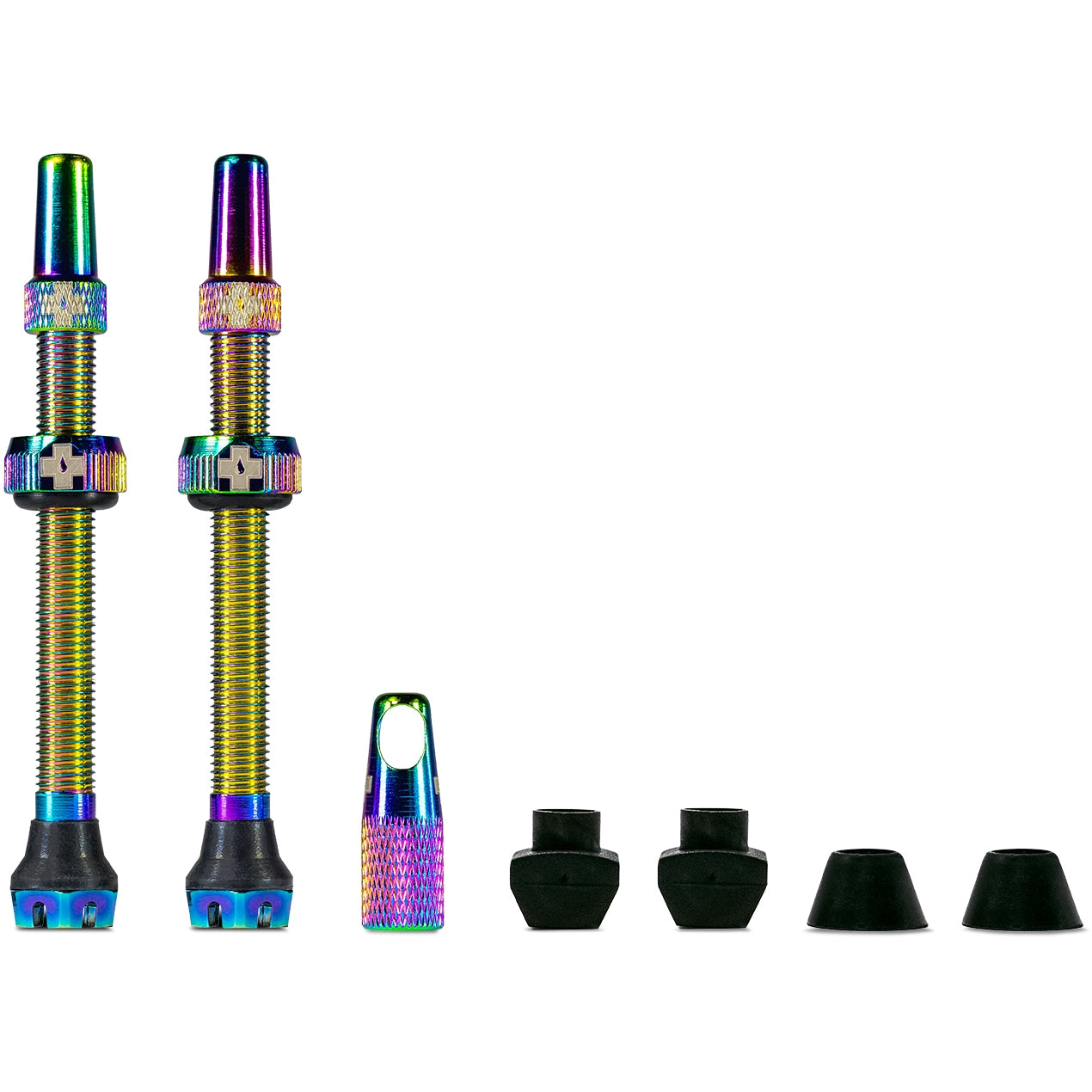 Muc-Off Tubeless Ventil Kit V2 Universal 44mm – Farbe Iridescent, 7075 Aluminium