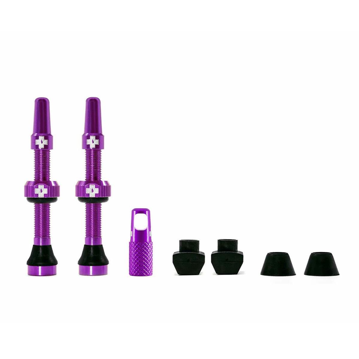 Muc-Off Tubeless Ventil Kit V2 Universal 60mm – Hochwertige Aluminium-Ventile mit Tyre Insert Luftstromsystem